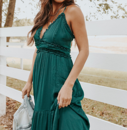 Green Lace Maxi Dress