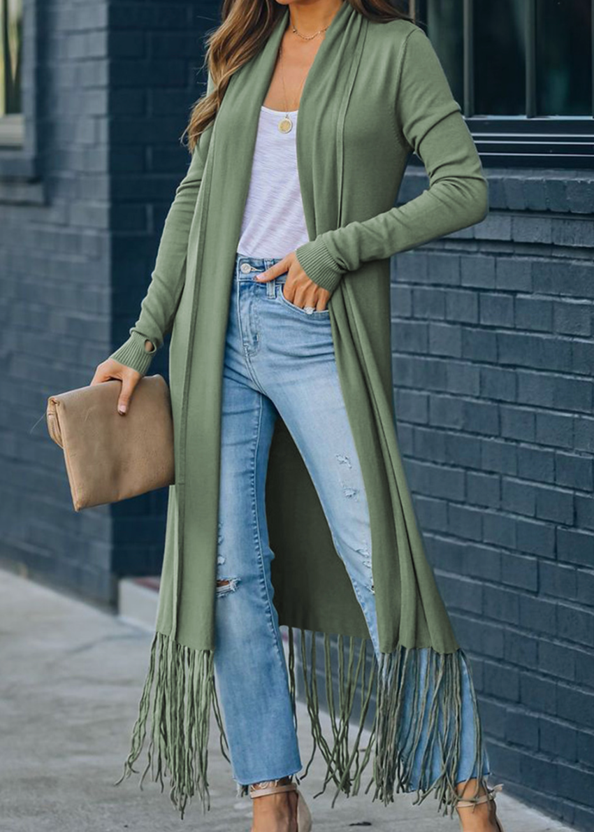 Green sales duster cardigan
