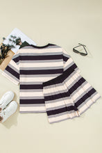 Load image into Gallery viewer, Ready to Ship Black Stripe Short Sleeve T Shirt and High Waist Pocketed Shorts Set