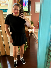 Load image into Gallery viewer, Pre-Order  Black Cropped Tee and Ruffle High Waist Skort Set