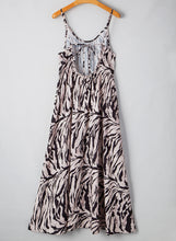 Load image into Gallery viewer, Ready to Ship Black Abstract Print Open Back Boho Loose Maxi Sundress