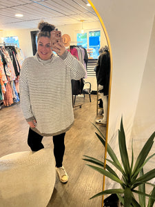 Pre-Order Striped Turtleneck Loose Sweater