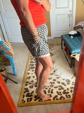 Load image into Gallery viewer, Pre-Order Black Gingham Lace Trim Shorts with Pouch Pockets