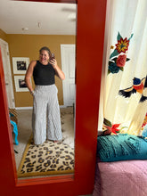 Load image into Gallery viewer, Pre-Order Black Stripe Elastic Waist Ultra Wide Leg Pants