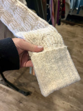 Load image into Gallery viewer, Cream Cable Knit Full Zip Sweater