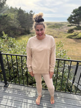 Load image into Gallery viewer, Pre-Order Solid Color Oversize Slit Sweatshirt Ribbed Leggings 2pcs Set