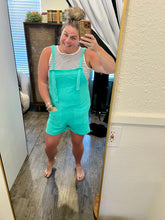 Load image into Gallery viewer, Mint Green Knotted Straps French Terry Romper