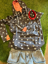 Load image into Gallery viewer, Stars and Stripe Half Zip Sweatshirt