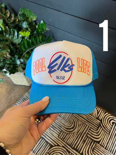 Elk's Pool Life Trucker Hats