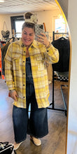 Load image into Gallery viewer, Yellow Plaid Flap Pocket Long Sleeve Shacket