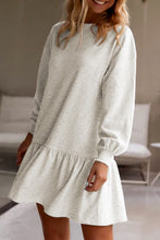 Load image into Gallery viewer, Pre-Order Solid Color Ruffle Hem Mini Sweatshirt Dress