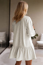 Load image into Gallery viewer, Pre-Order Solid Color Ruffle Hem Mini Sweatshirt Dress