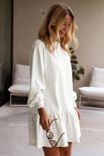 Load image into Gallery viewer, Pre-Order Solid Color Ruffle Hem Mini Sweatshirt Dress