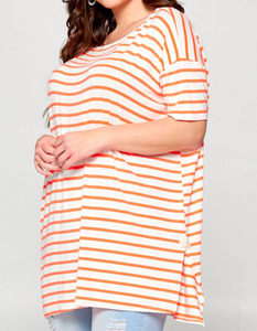 Orange Neon Stript Tunic