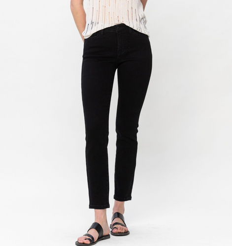 Mid-Rise Black Slim Fit Jeans