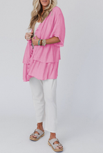 Load image into Gallery viewer, Pre-Order Ruffled Trim Half Sleeve Open Front Kimono