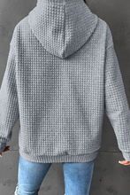 Load image into Gallery viewer, Pre-Order Gray Lattice Textured Kangaroo Pocket Drawstring Hoodie