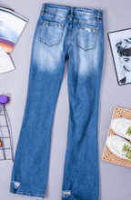 Load image into Gallery viewer, Pre-Order Blue Distressed Flare Jeans