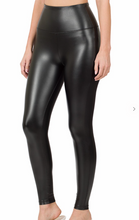 Load image into Gallery viewer, Black High Rise Faux Leather Leggings