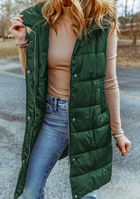 Load image into Gallery viewer, Hooded Long Quilted Vest Coat