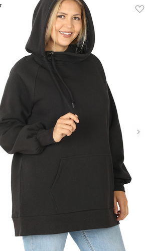 Plus Size Side Tie Hoodie