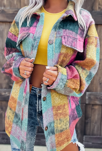 Pre-Order Multicolor Brushed Plaid Shacket