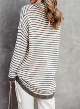 Load image into Gallery viewer, Pre-Order Striped Turtleneck Loose Sweater