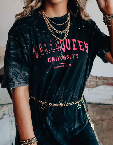 Bleached Distressed Halloqueen T-Shirt