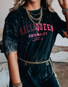 Bleached Distressed Halloqueen T-Shirt