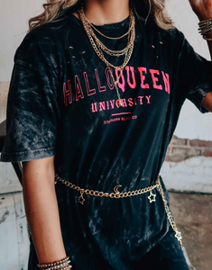 Bleached Distressed Halloqueen T-Shirt