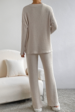 Load image into Gallery viewer, Pre-Order Ribbed Knit V Neck Slouchy Two-piece Outfit