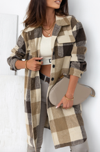 Load image into Gallery viewer, Plaid Button-Down Flap Pocket Long Shacket