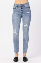 Load image into Gallery viewer, Judy Blue Mid-Rise Distressed Skinny Jeans