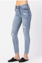 Load image into Gallery viewer, Judy Blue Mid-Rise Distressed Skinny Jeans