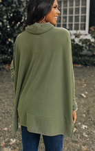 Load image into Gallery viewer, Jungle Green Cowl Neck Shift Tunic Top