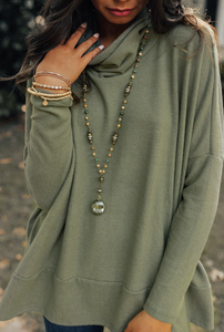 Pre-Order Cowl Neck Shift Tunic Top