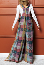 Load image into Gallery viewer, Pre-Order Multicolour Brushed Checkered Wide Leg Overalls