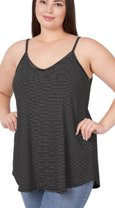 Black Pin Stripe Tunic Tanks