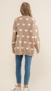 All Over Heart Cardigan Sweater