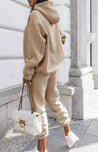 Load image into Gallery viewer, Pre-Order Pale Khaki Chunky Two-piece Hooded Sweatsuit