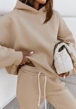 Load image into Gallery viewer, Pre-Order Pale Khaki Chunky Two-piece Hooded Sweatsuit