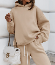 Load image into Gallery viewer, Pre-Order Pale Khaki Chunky Two-piece Hooded Sweatsuit