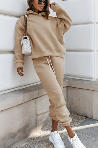 Pre-Order Pale Khaki Chunky Two-piece Hooded Sweatsuit