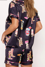 Load image into Gallery viewer, Pre-Order Black Western Boots Printed Short Pajama Set
