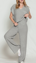 Load image into Gallery viewer, Pre-Order V Neck Sweater and Wide Leg Pants Set