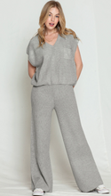 Load image into Gallery viewer, Pre-Order V Neck Sweater and Wide Leg Pants Set