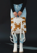 Load image into Gallery viewer, Light brown &amp; cream Aztec backpack