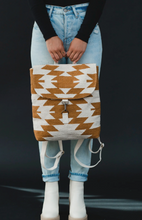 Load image into Gallery viewer, Light brown &amp; cream Aztec backpack