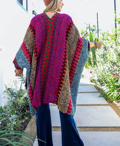 Pre-Order Colorful Crochet Patterned Ruana