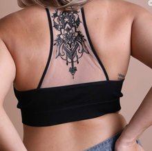 Load image into Gallery viewer, Black Tattoo Bralette